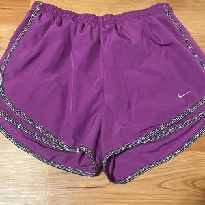 Purple nike sport shorts, dri-fit